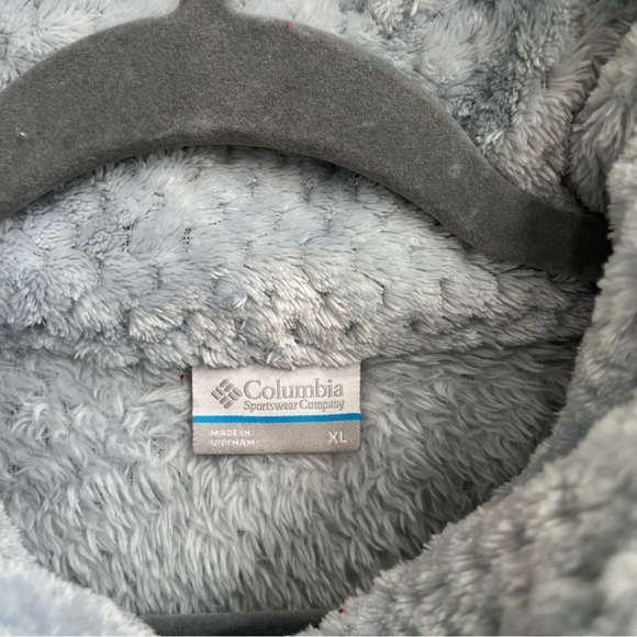 Columbia Women’s Full Zip Fleece Jacket Shacket Ice Blue Gray Outdoor Pockets XL - Picture 8 of 12